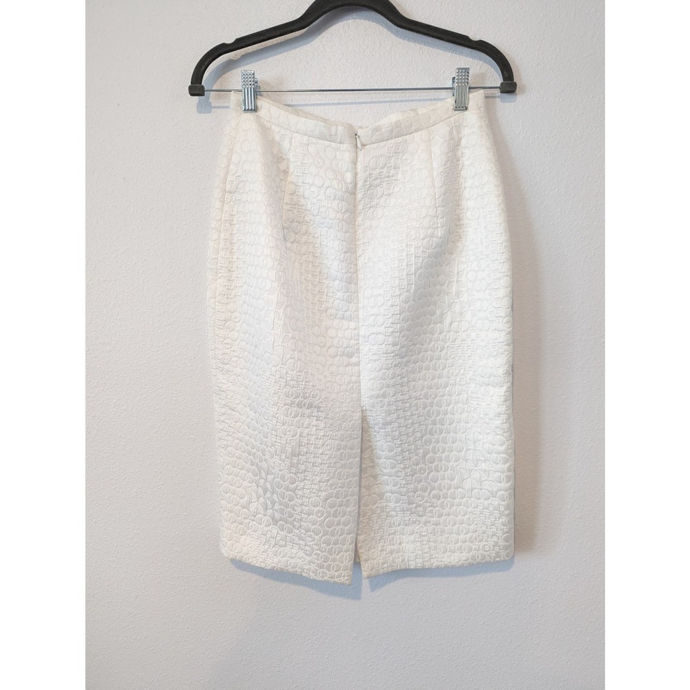 Ross Mayer Embossed White Pencil Skirt - Picture 2 of 8